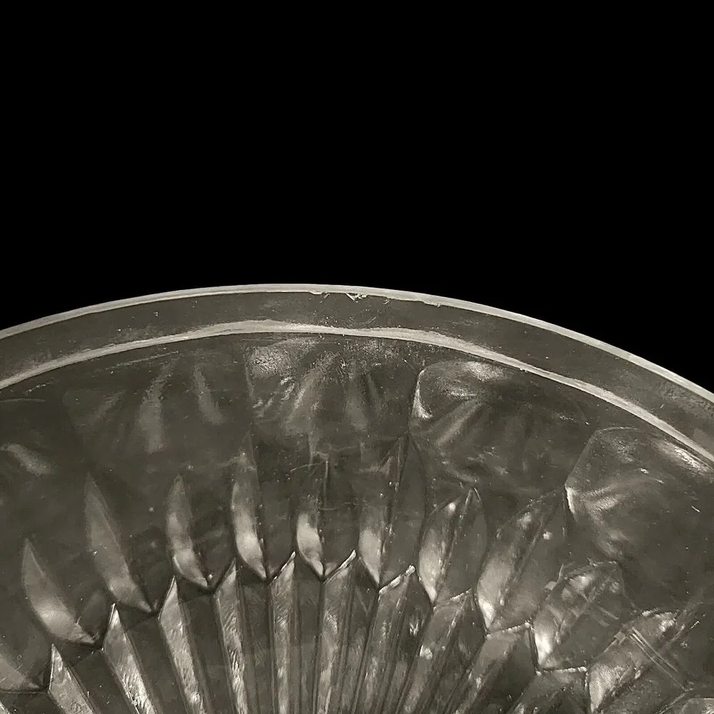 Vintage Modern Cut Glass Bowl 8 3/4" x 3 3/4" Heavy - Picture 8 of 8